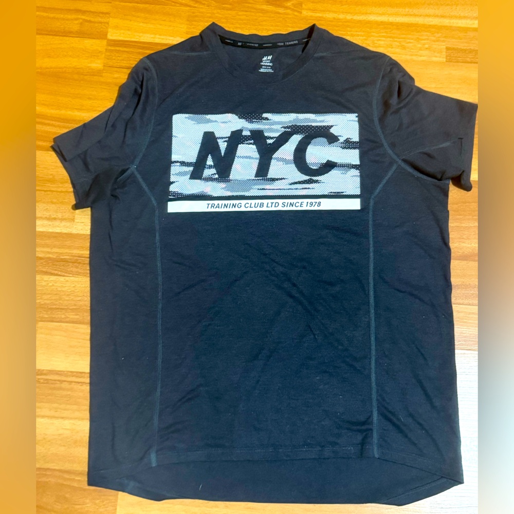 Dark gray melange/NYC short sleeve sport’s shirt